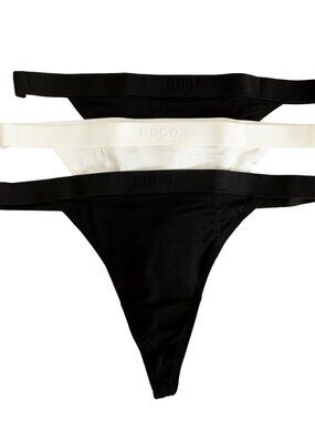 Hugo Boss Women's "Triplet String Pure" 3Pack String Panties Set US XL IT 46